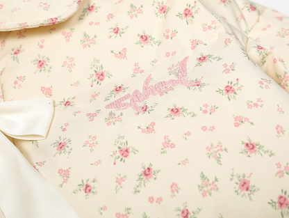 リボンデザインフラワー柄パファージャケット/2color/cm0070