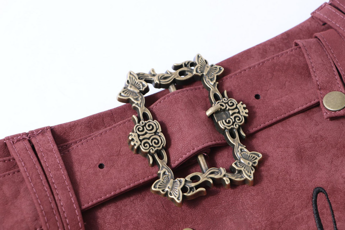 スタースタッズ装飾ベルトミニスカート/2color/cm0109