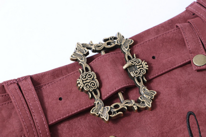 スタースタッズ装飾ベルトミニスカート/2color/cm0109