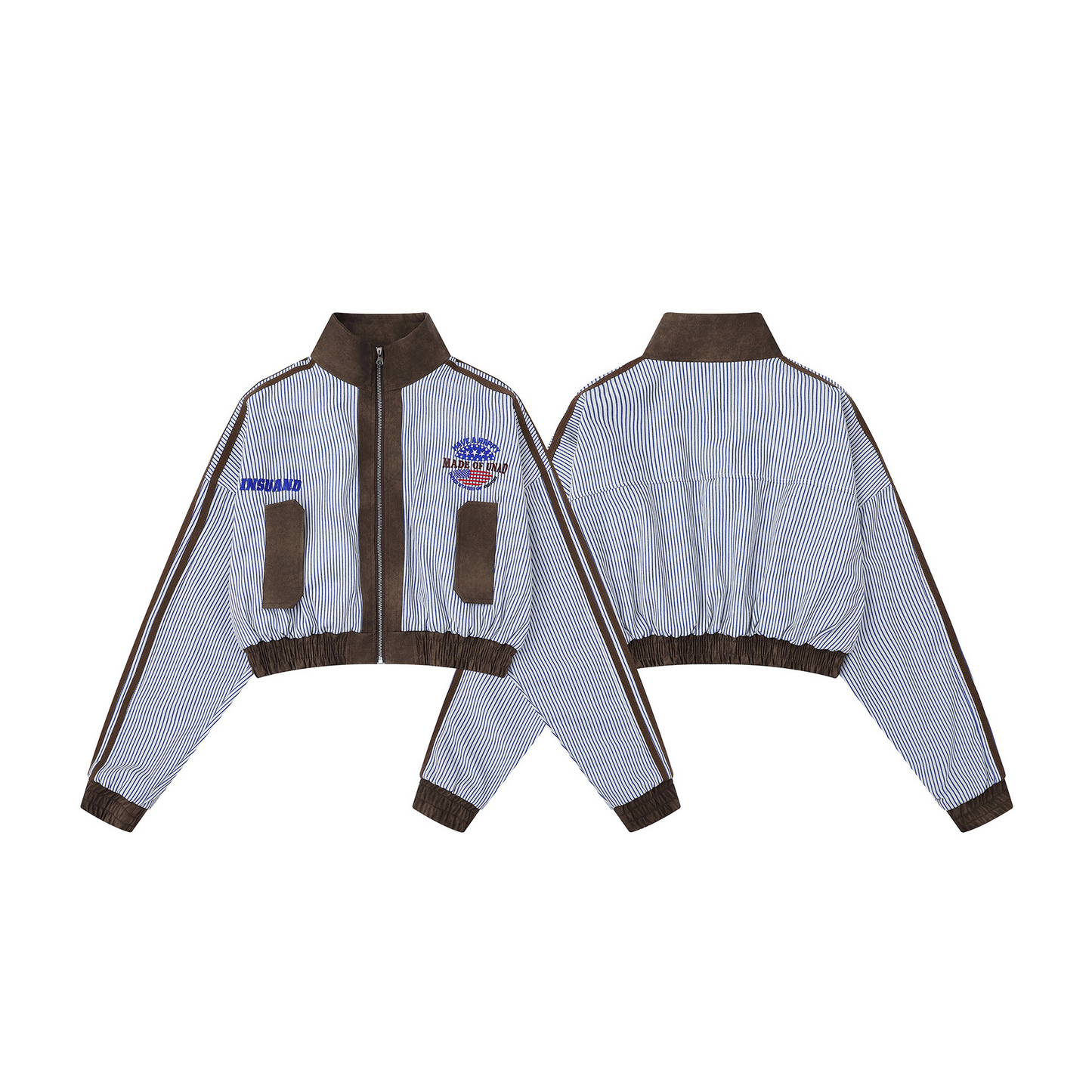 ストライプラインデザイン切り替えジャケット/cm0046