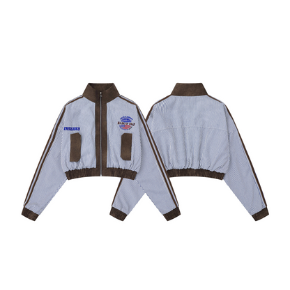 ストライプラインデザイン切り替えジャケット/cm0046