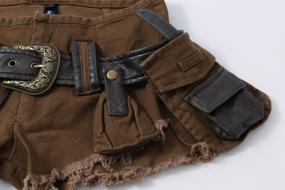 ベルトデザインショートパンツ/4color/cm0137