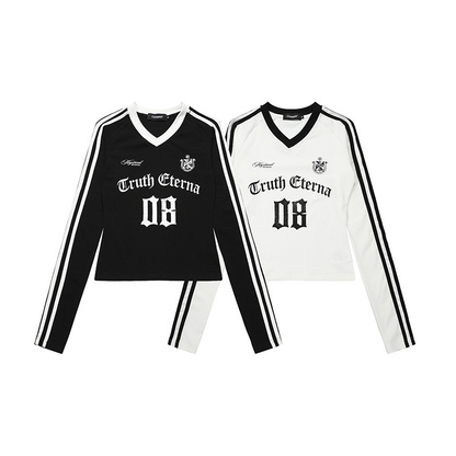 スポーティーナンバープリント長袖Tシャツ/2color/cm0101