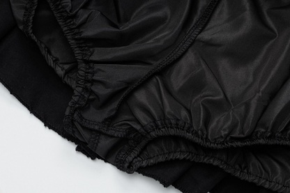 レースディテールクロスデザインリボンミニスカート/cm0107