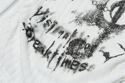 クロスデザインプリントフェイクレイヤートップス/2color/cm0153