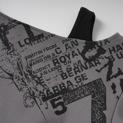 オフショルダープリントデザインスウェット/cm0025