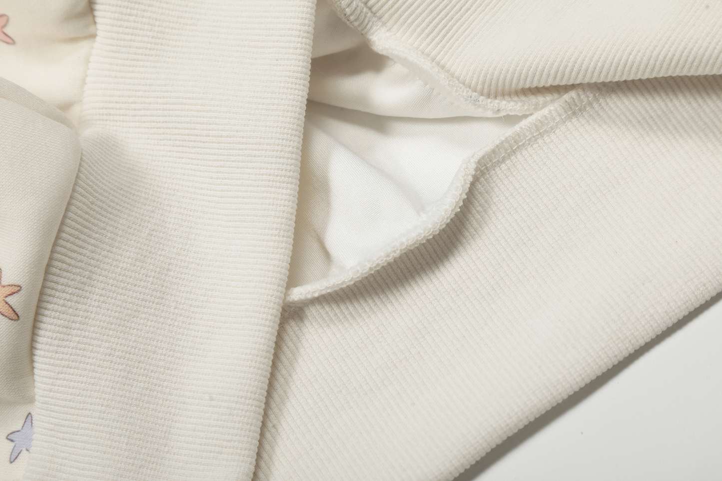 レース縁フードスタープリントジップアップパーカー/cm0050