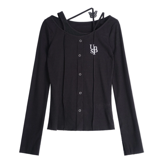 フェイクレイヤードバタフライトップス/cm0244