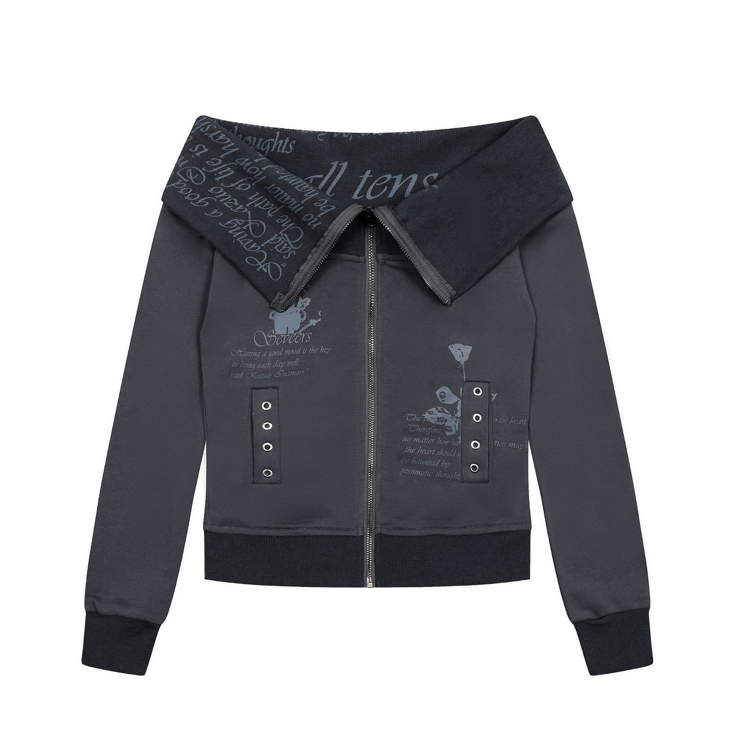 ジップアッププリントスウェット/2color/cm0089