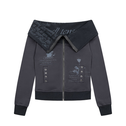 ジップアッププリントスウェット/2color/cm0089