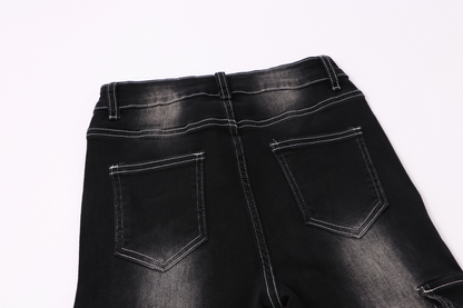 クロスデザインウォッシュドデニムパンツ/cm0093