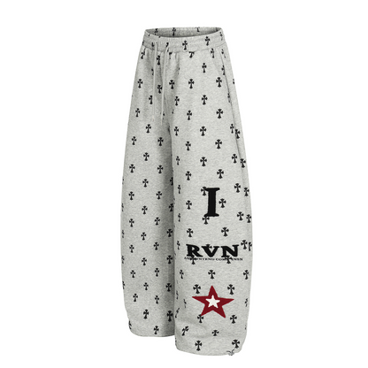 クロス柄スターロゴワイドパンツ/2color/cm0076