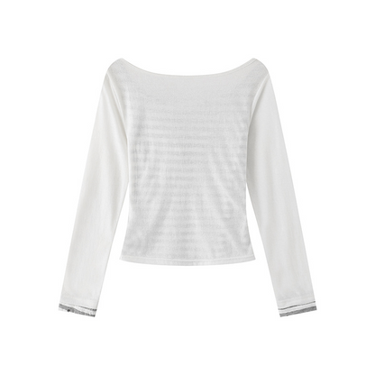 2color/フェイクレイヤードロゴ入りトップス/cm0239