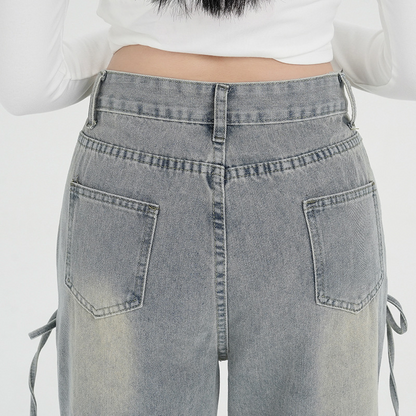 バレエコアリボンデザインデニムパンツ/cm0119