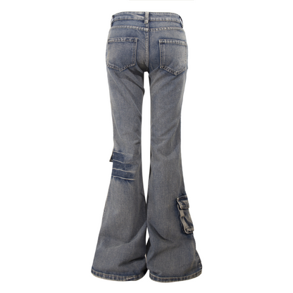 ベルトデザインカーゴデニムパンツ/2color/cm0090