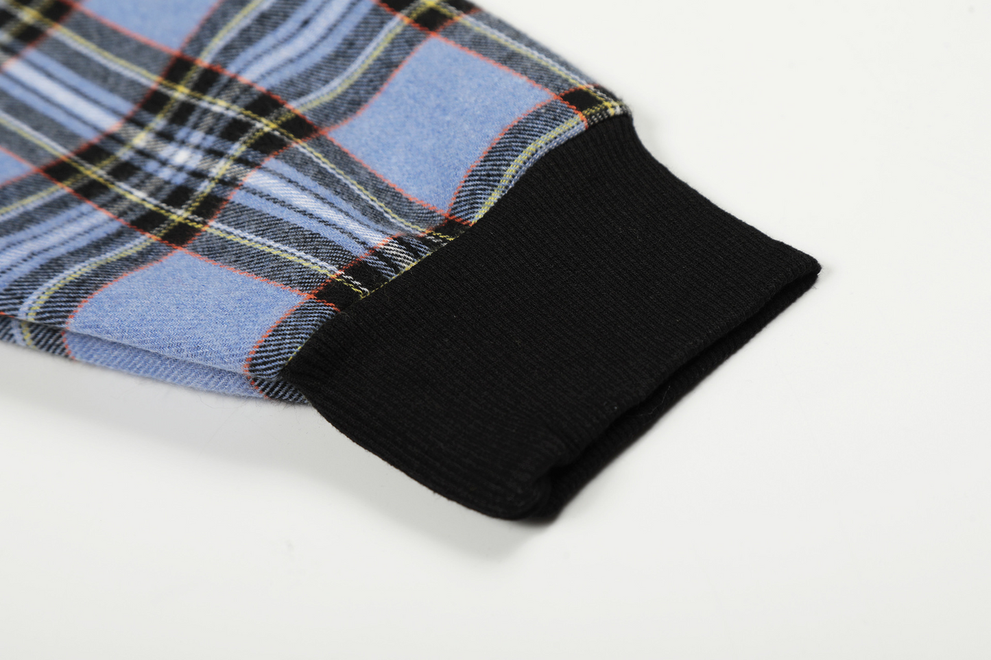 チェック柄ファーフードワンポイント刺繍ロゴジップアップジャケット/2color/cm0013