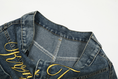 刺繡ロゴポケットデザインデニムパンツ/cm0064