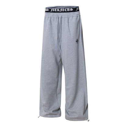 クロスデザインアルファベットスウェットパンツ/cm0092