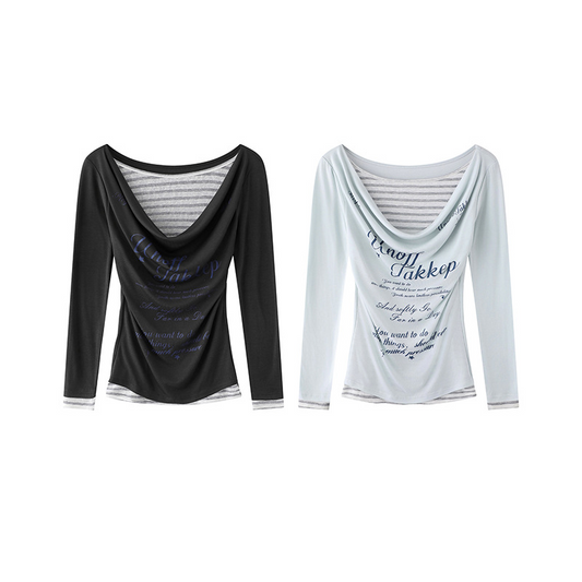 2color/フェイクレイヤードボーダートップス/cm0240