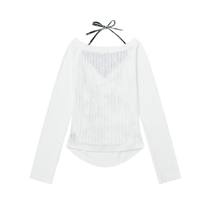 クロスデザインプリントフェイクレイヤートップス/2color/cm0153