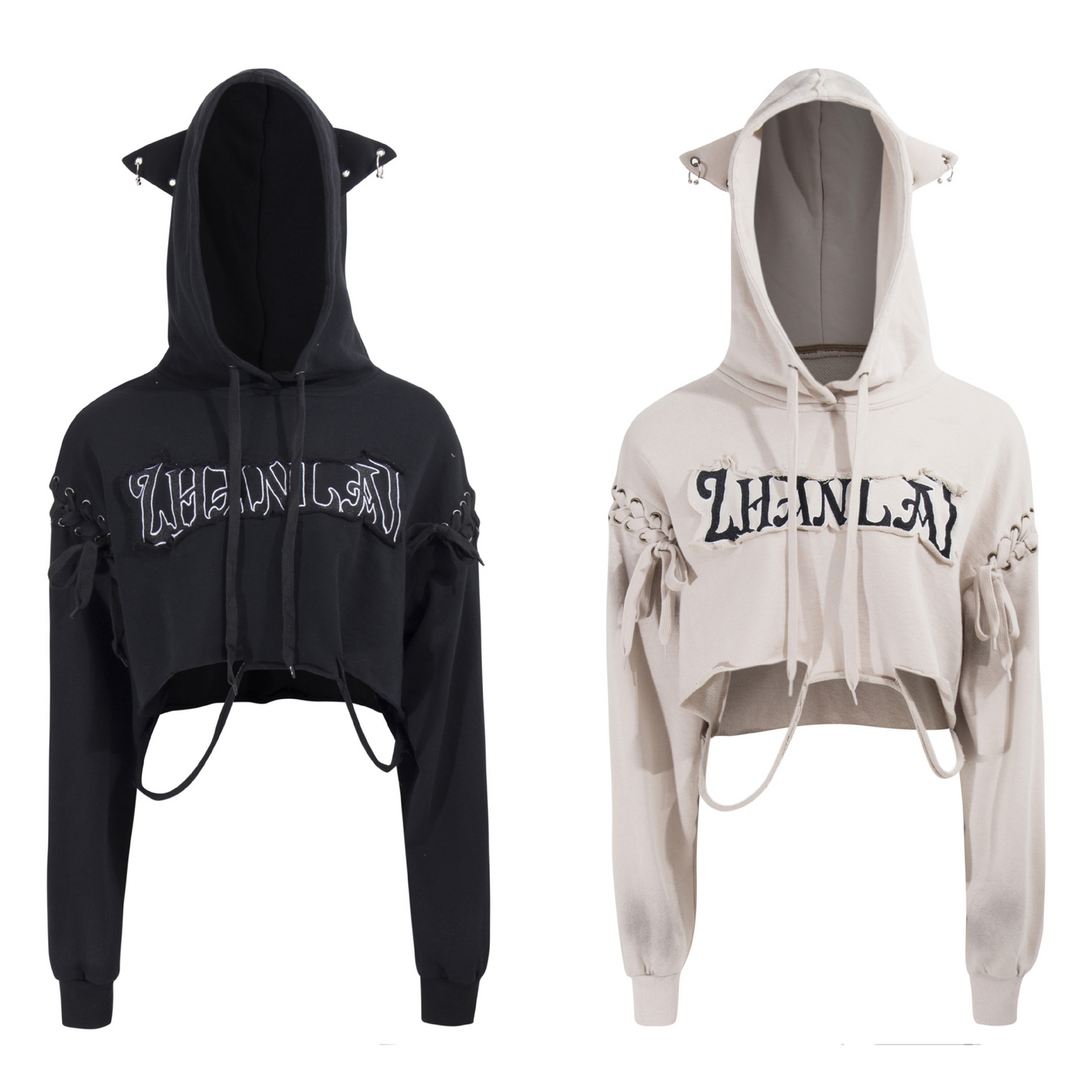 ショルダーリボンデザイン耳付きスウェット/2color/cm0027