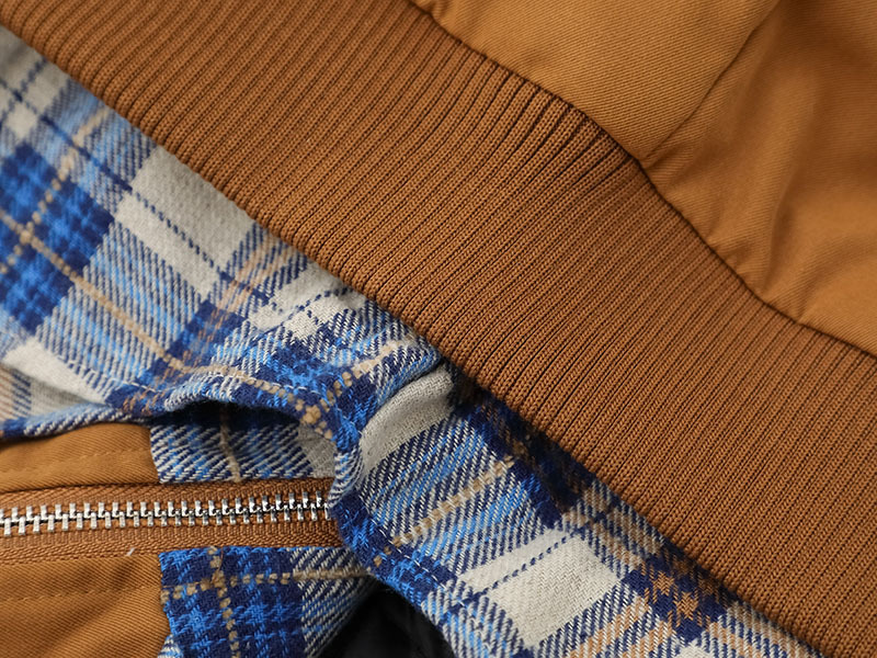 チェックフェイクレイヤード刺繍ロゴジャケット/2color/cm0085