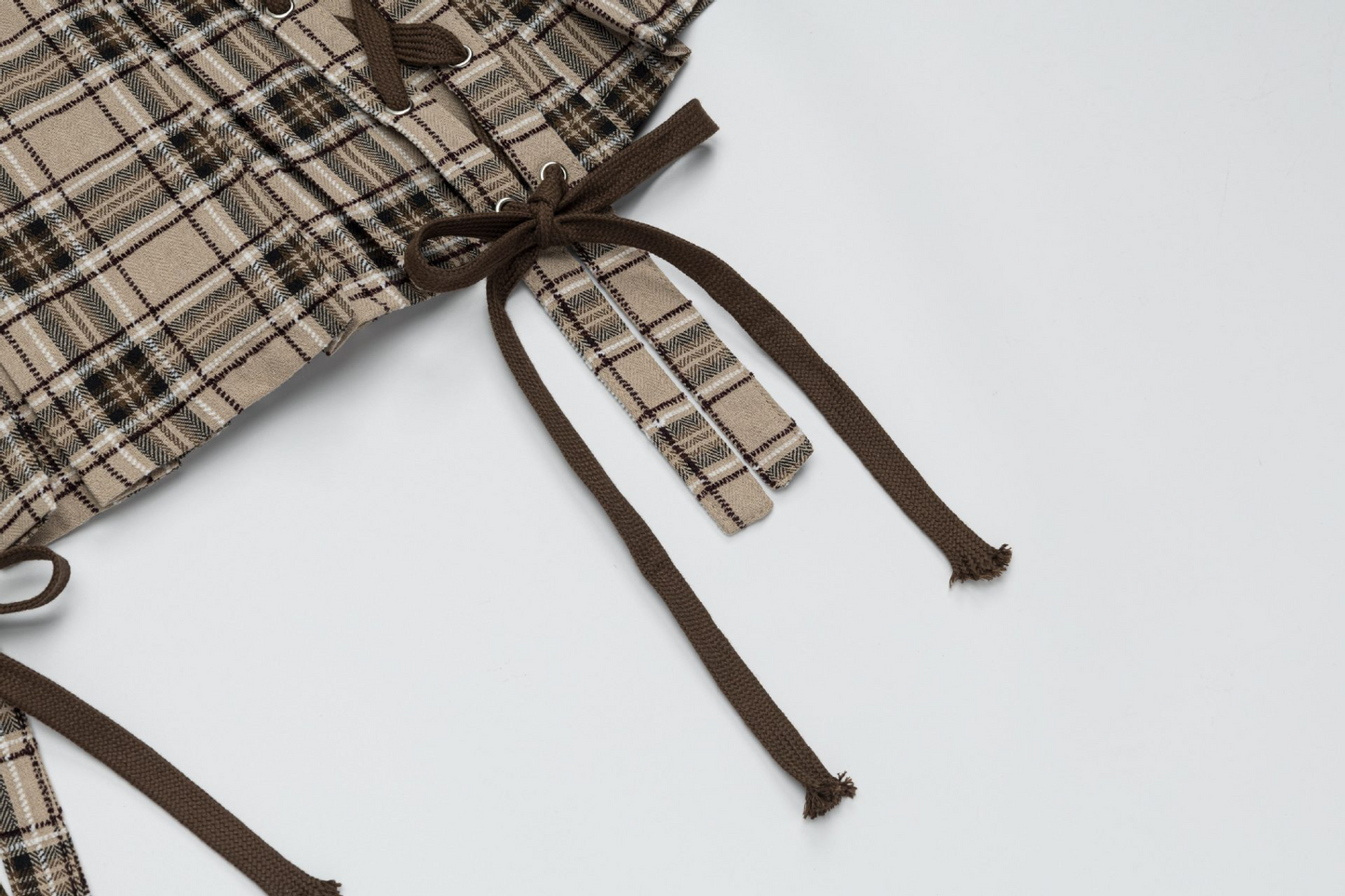 デザインベルトリボンチェックミニスカート/2color/cm0106