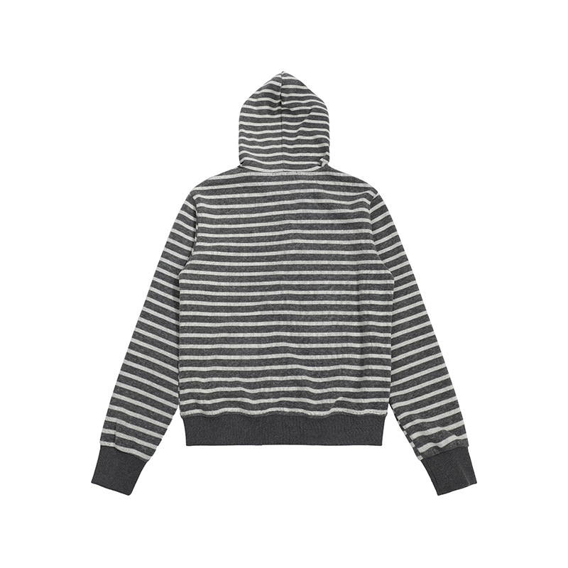 2color/クロスロゴボーダージップアップフーディー/cm0247