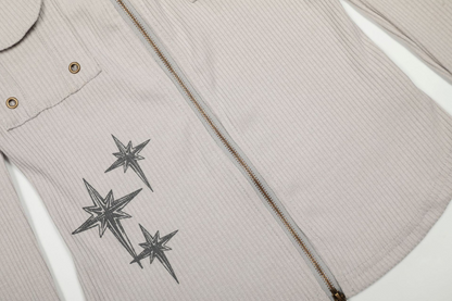 ダブルポケット/スタープリントジップアップスウェット[2color]/cm0034