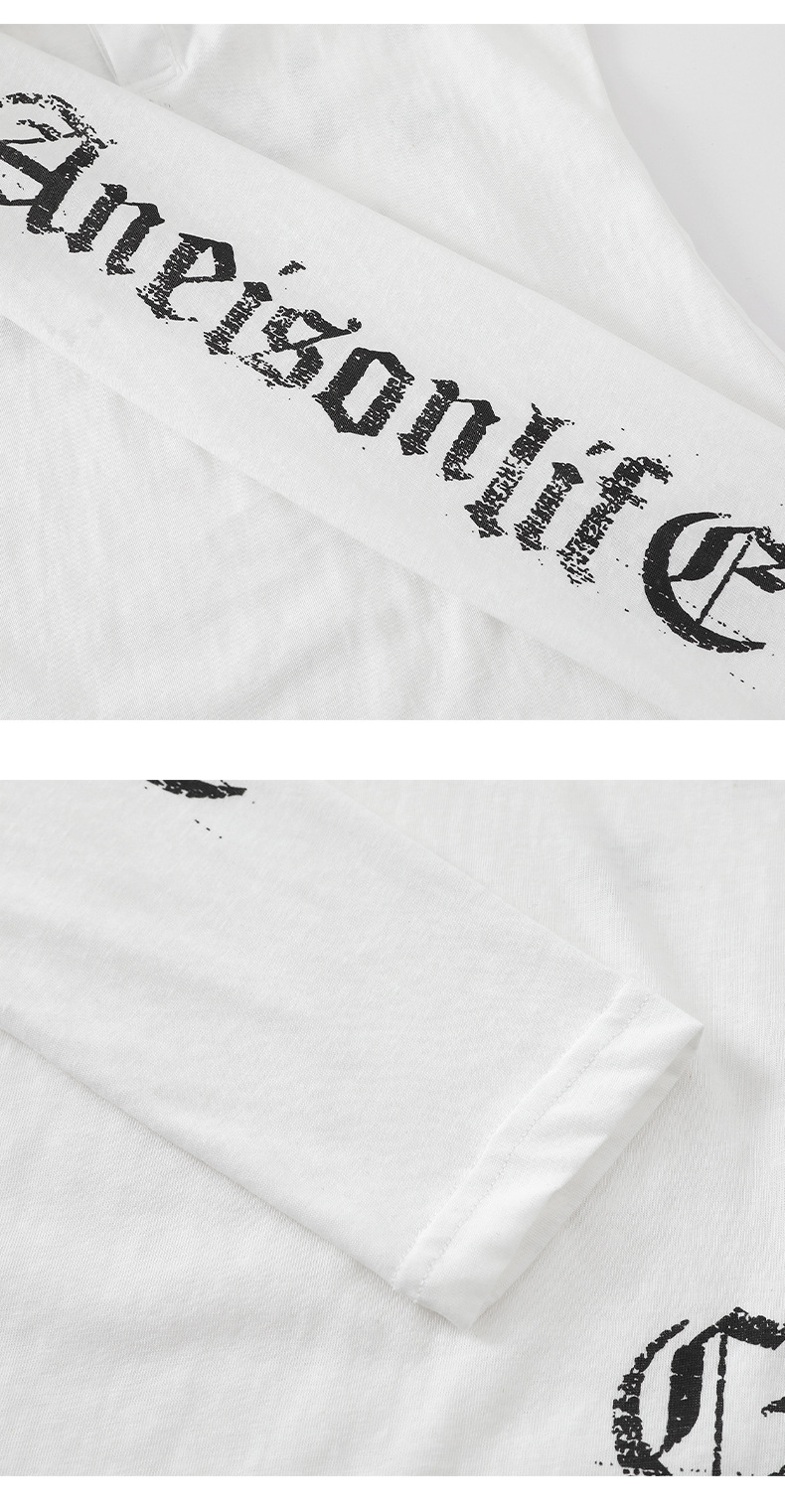 フード付きバックプリントスリムスウェットシャツ/2color/cm0040