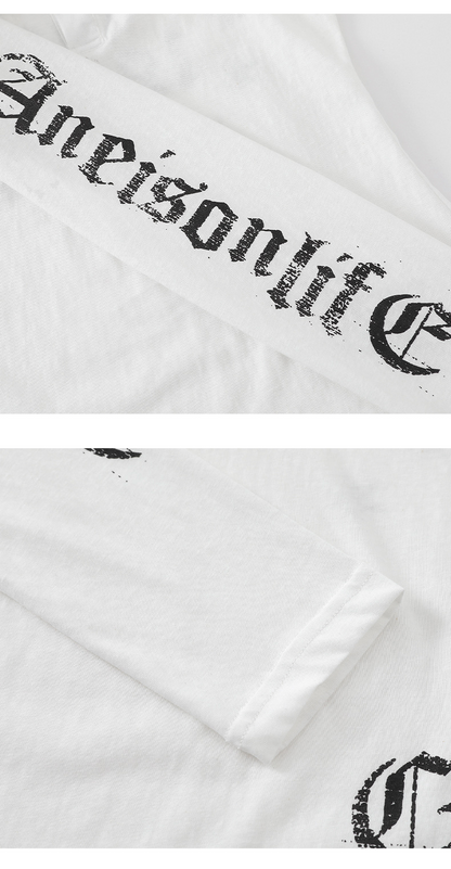 フード付きバックプリントスリムスウェットシャツ/2color/cm0040