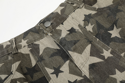 スターカモフラージュ柄ワイドレッグパンツ/cm0150