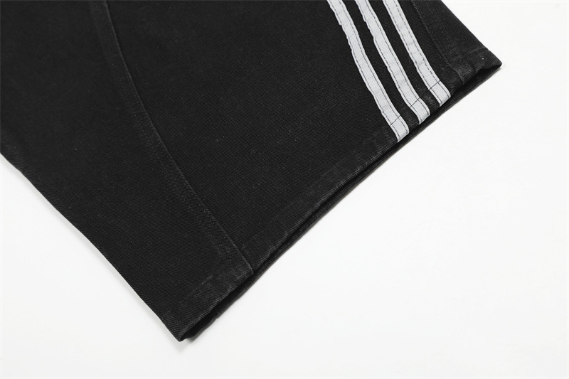 ラインデザインワイドレッグデニムパンツ/2color/cm0112