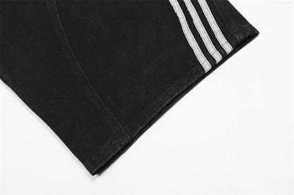 ラインデザインワイドレッグデニムパンツ/2color/cm0112