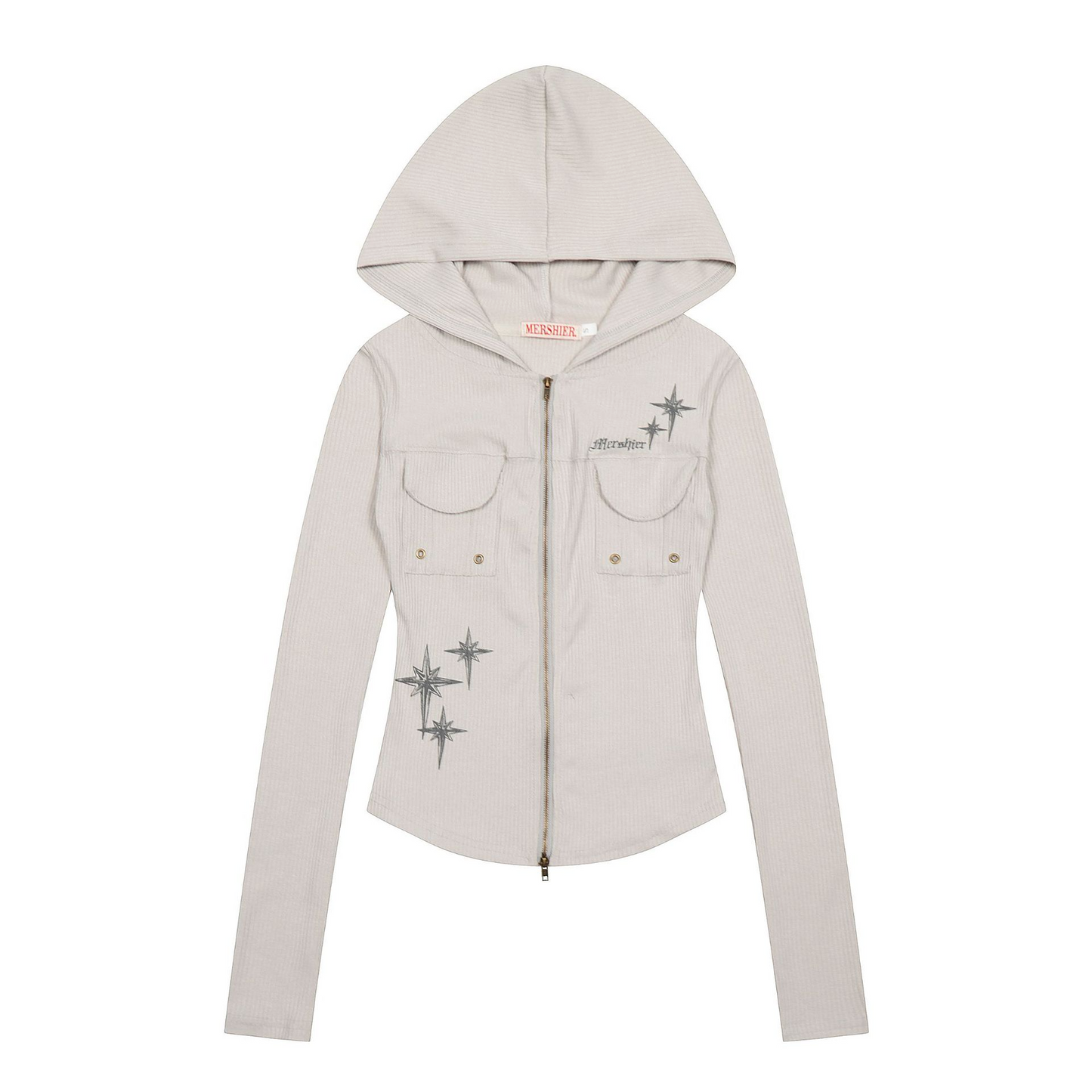 ダブルポケット/スタープリントジップアップスウェット[2color]/cm0034