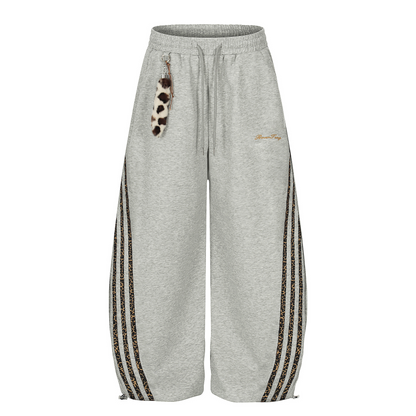 レオパード柄ラインストラップ付パンツ/2color/cm0077