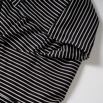 ワンポイントロゴストライプ/ルーズフーディーパーカー/2color/cm0135