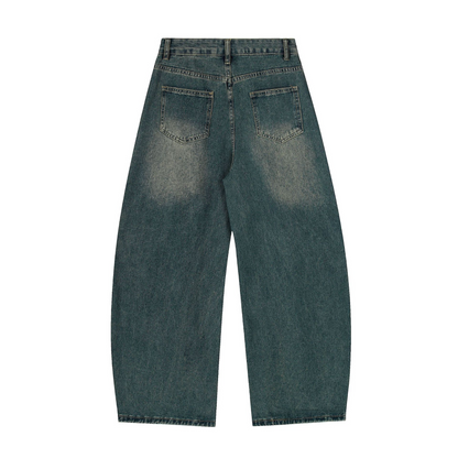 スターデザインワイドデニムパンツ/2color/cm0007