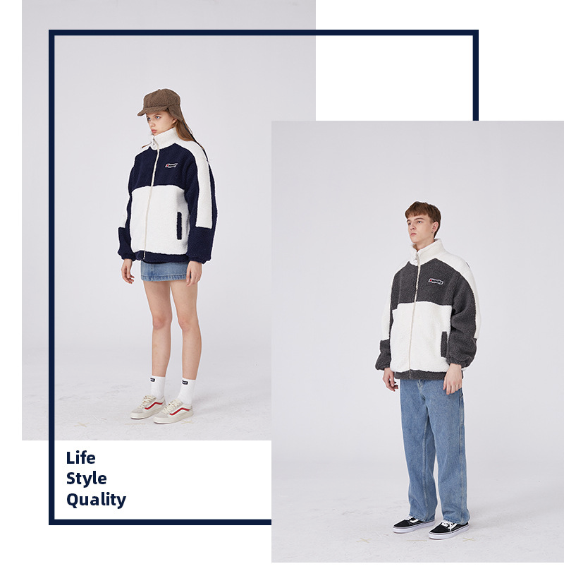 バイカラーワンポイントロゴボアジャケット/2color/cm0122