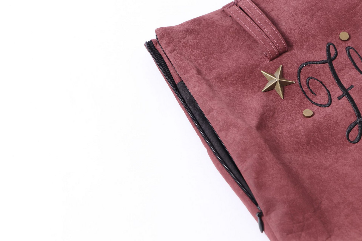 スタースタッズ装飾ベルトミニスカート/2color/cm0109