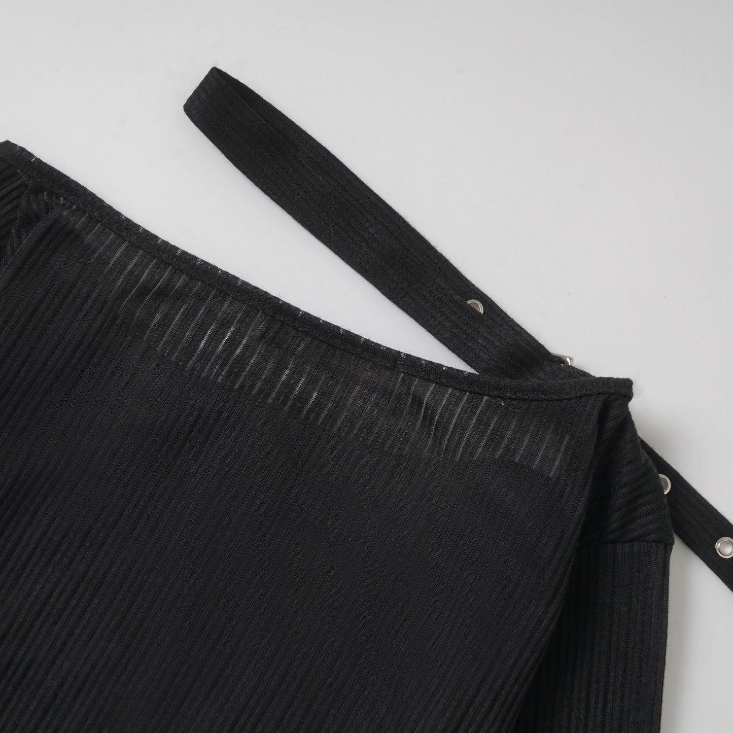 ベルトデザインラインストーン長袖トップス/2color/cm0156