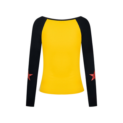 バイカラーフロントボタンプリントトップス/2color/cm0155