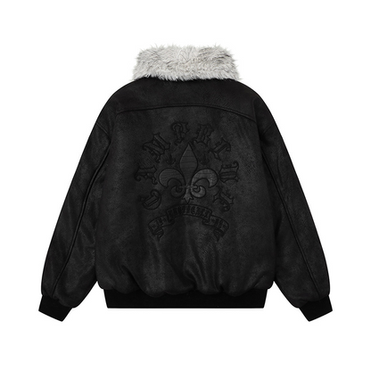 スエード調ファー付きジャケット/3color/cm0018