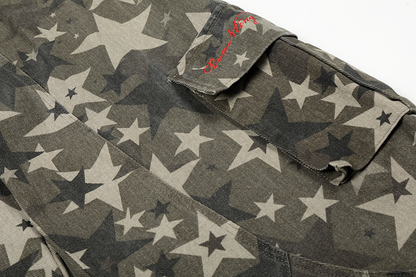 スターカモフラージュ柄ワイドレッグパンツ/cm0150