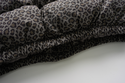 レオパードプリントパターンルーズパファージャケットcm0136