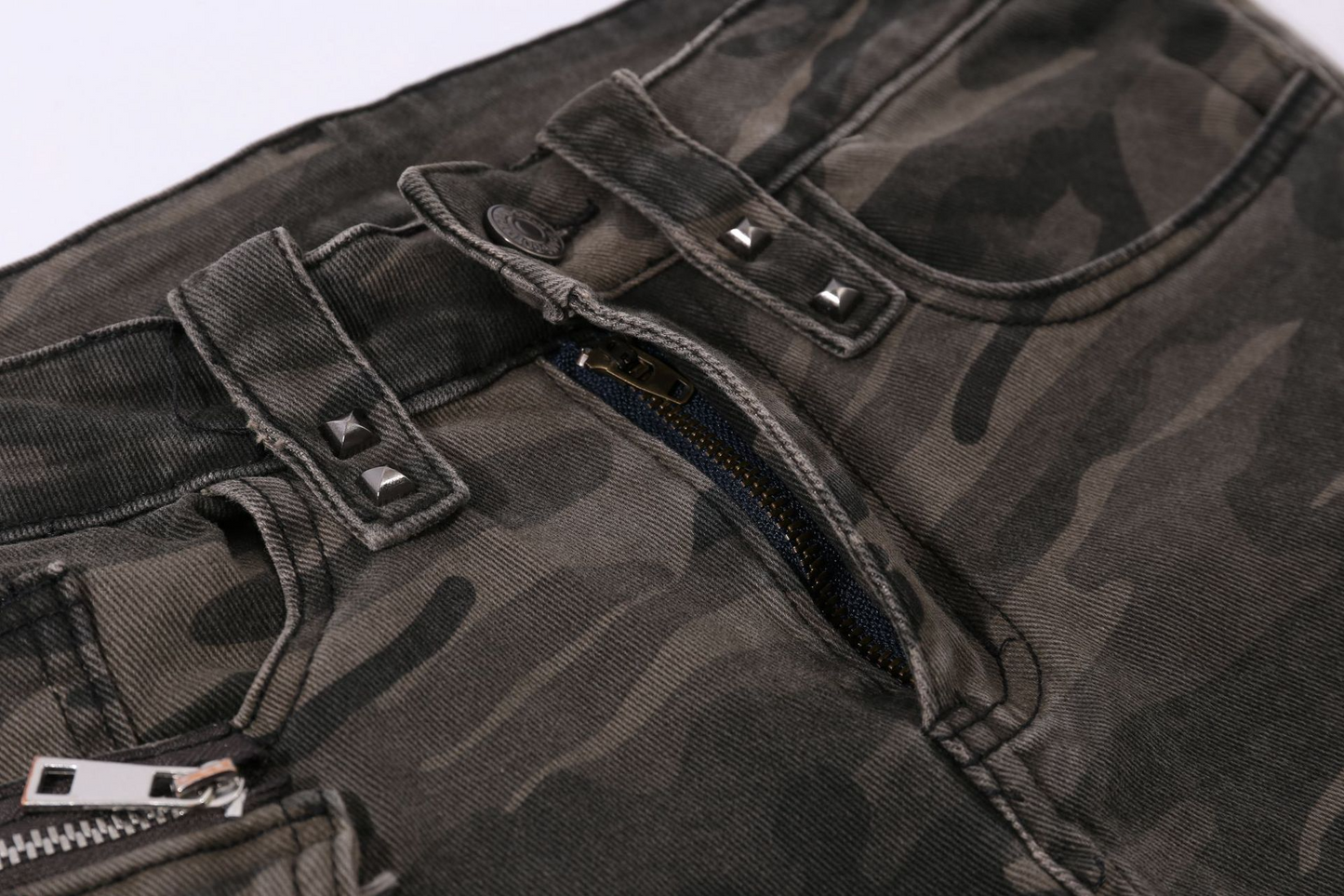 カモフラ柄ダメージデニムパンツ/cm0094