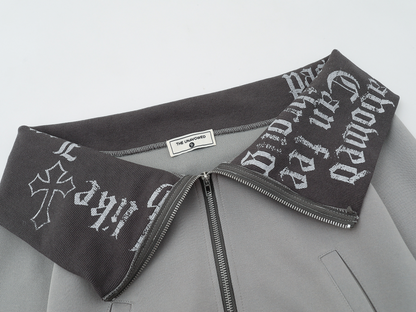 クロスプリントオフショルダージップアップスウェット/cm0047