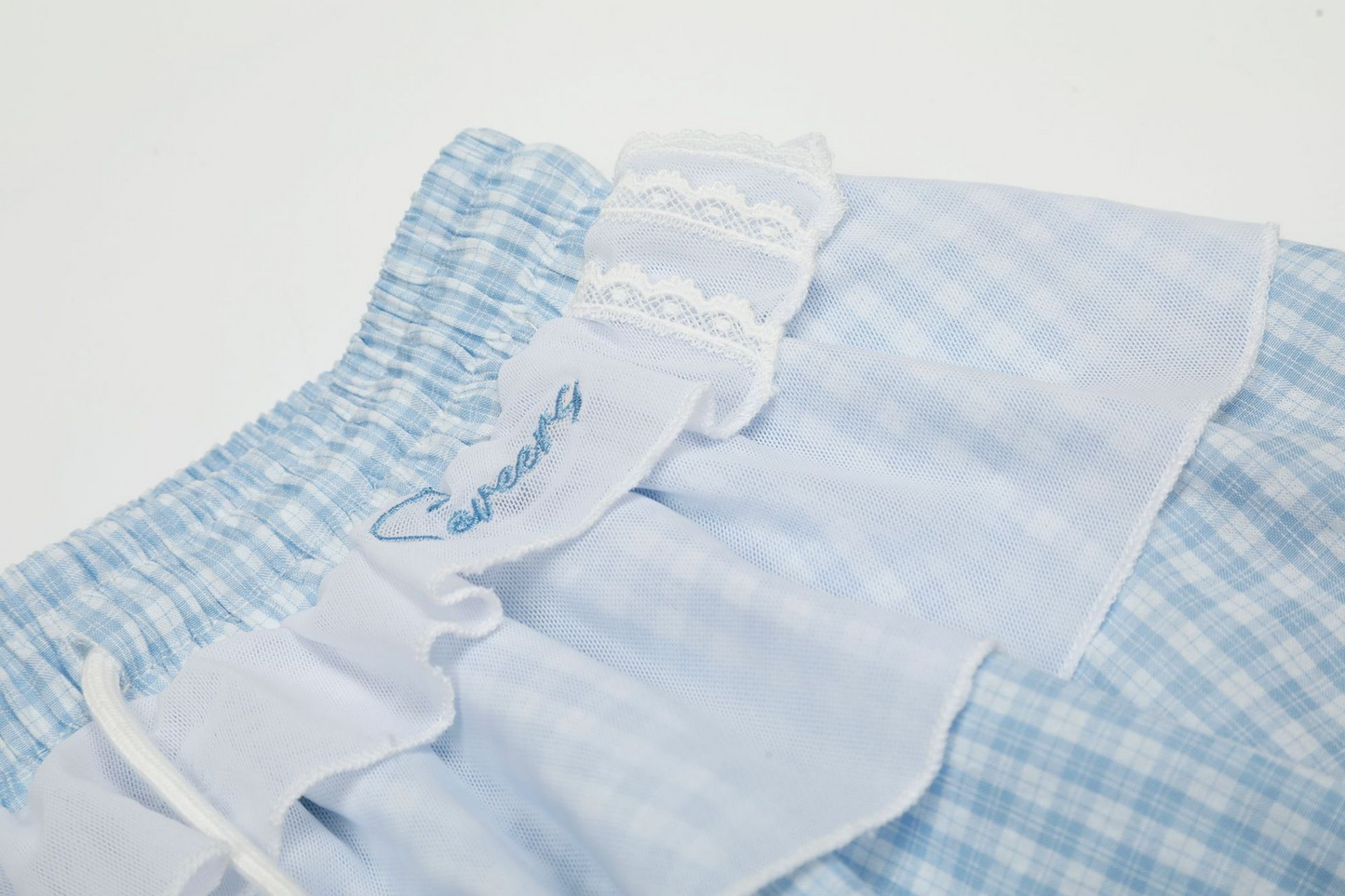 シースルーディテールバブルヘムミニスカート/2color/cm0108