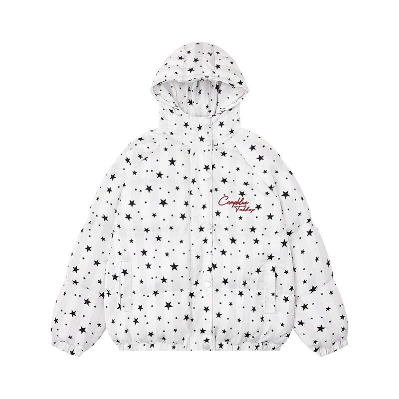 スター柄ファー付きフードパファージャケット/2color/cm0021