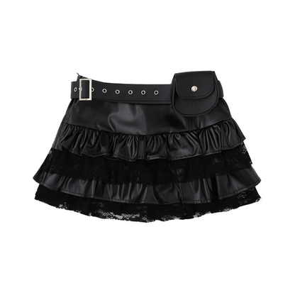 レースディテールデザインミニスカート/cm0139